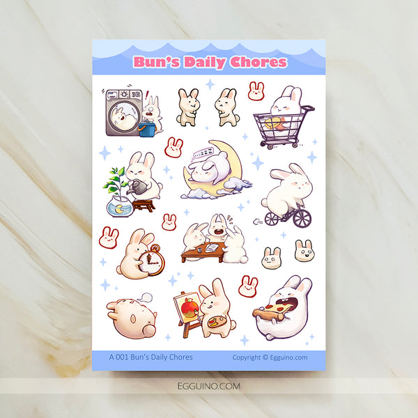 Sticker Sheet: J013 Reading Bun – EGGUINO