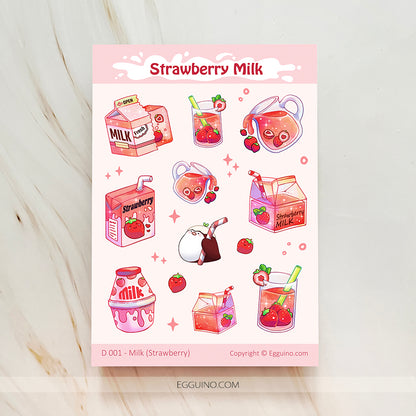 【Sticker Sheet】Strawberry Milk